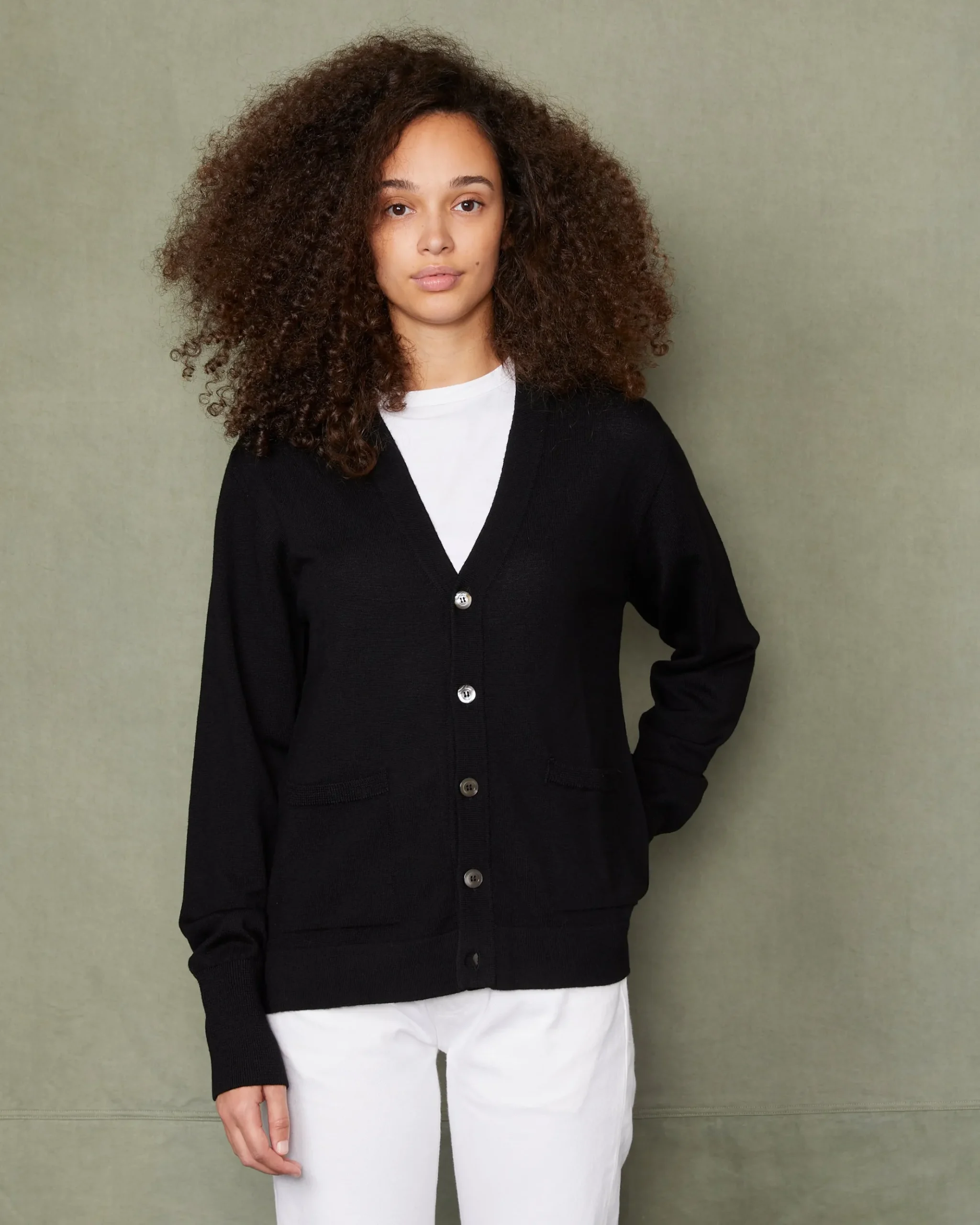 Cardigan en maille laine merinos italienne