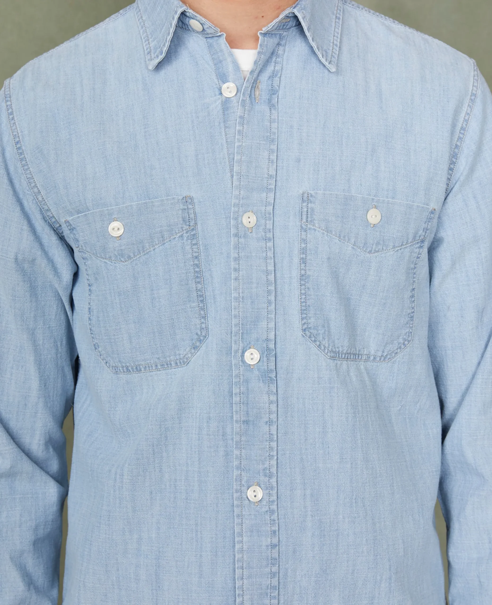 Chemise dungaree chambray délavé