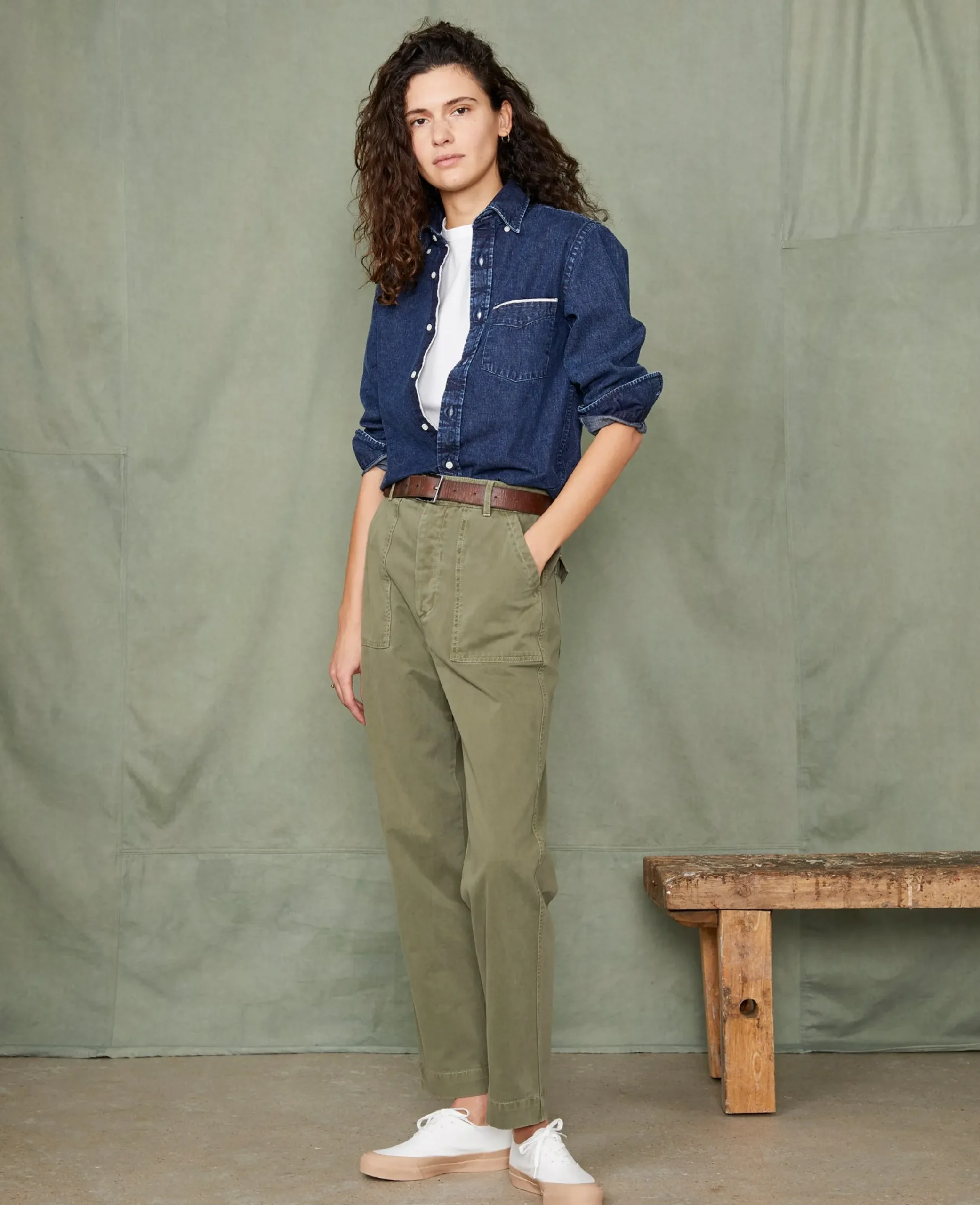 Chemise new button down denim selvedge japonais stone