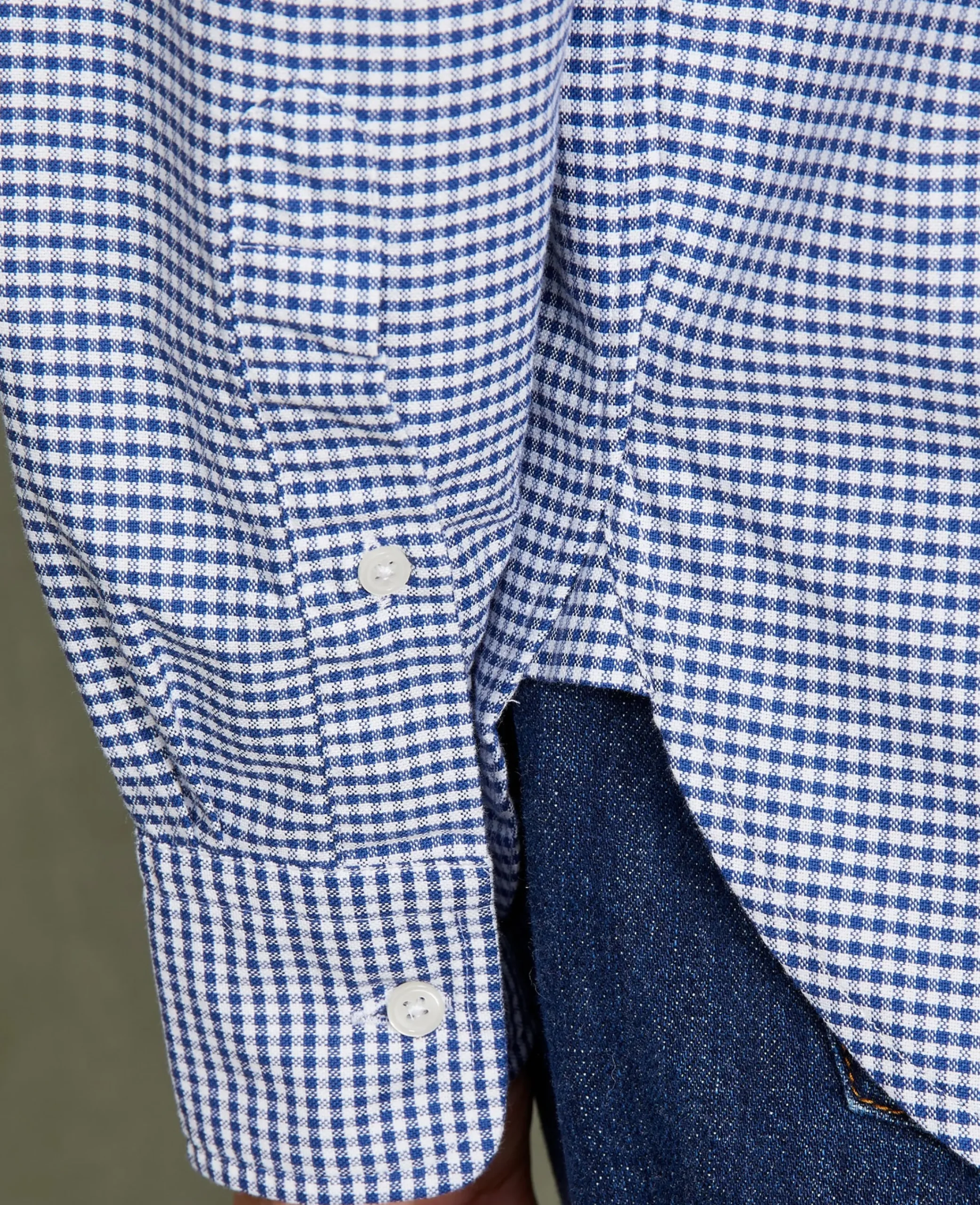 Chemise new button down oxford de coton vichy navy