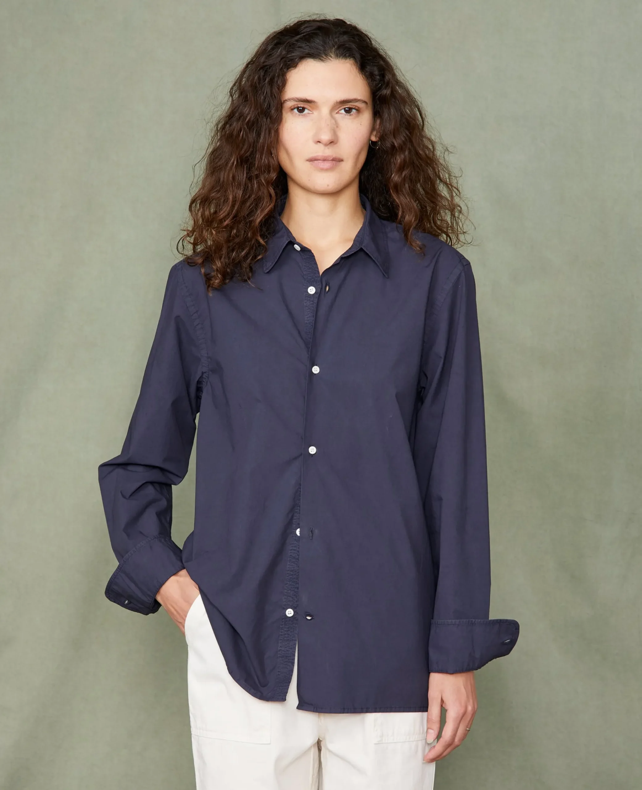 Chemise new soft collar popeline de coton organique