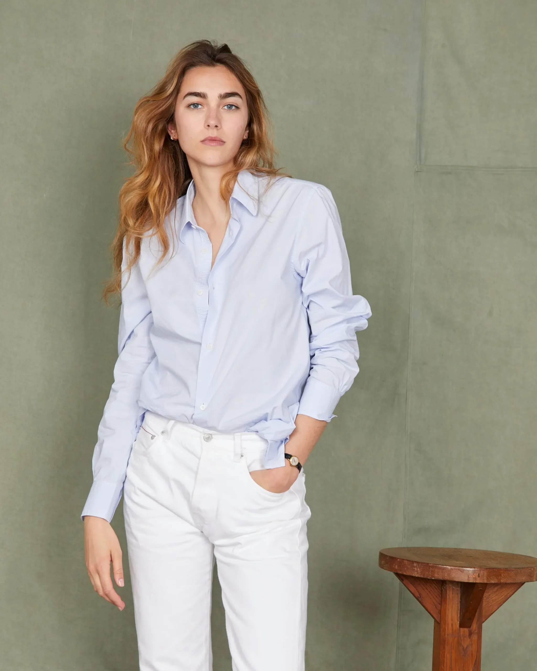 Chemise new soft collar popeline de coton organique