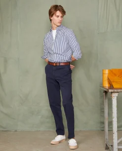 Chino plain front coton italien organique
