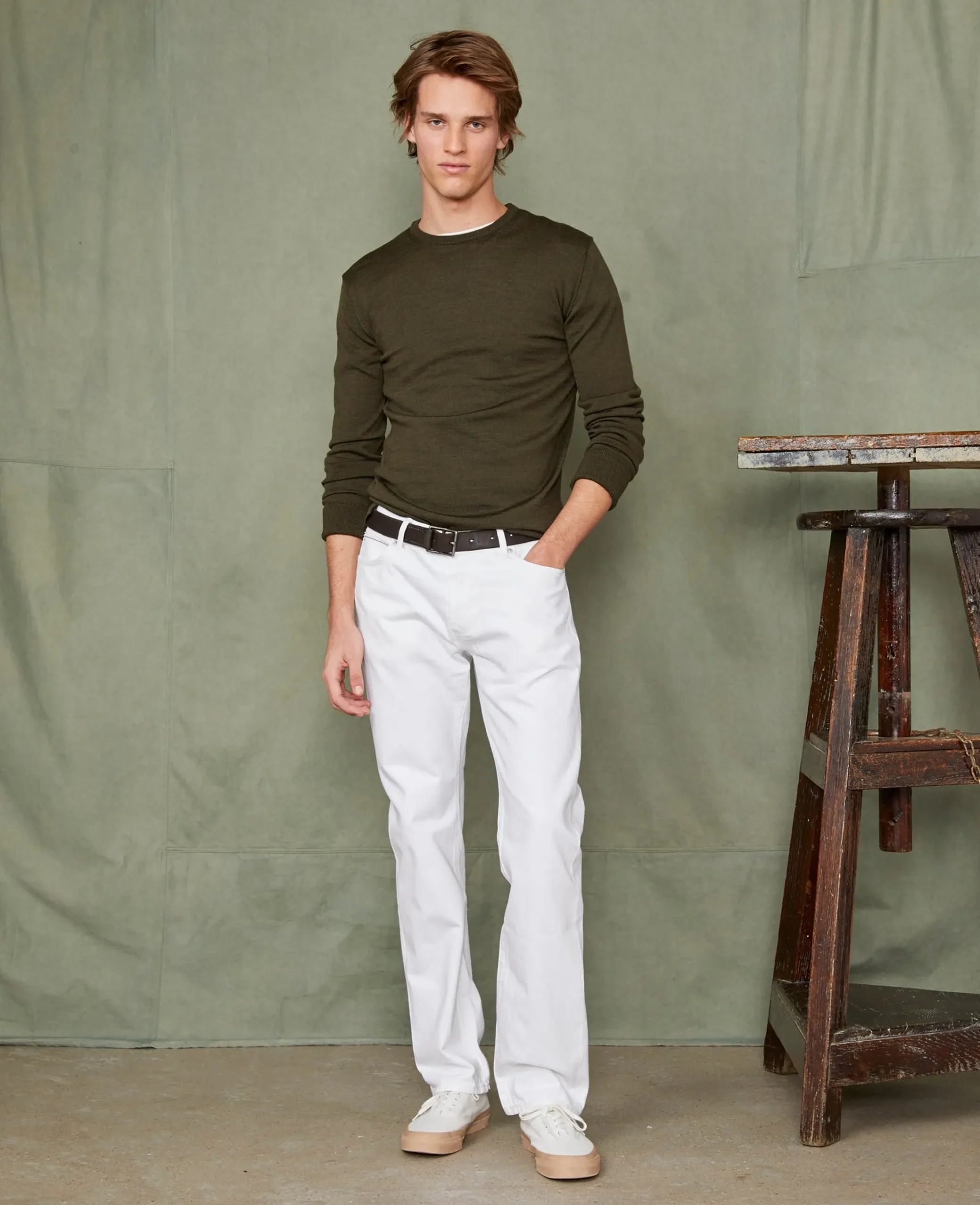 Pull col rond laine merinos italienne
