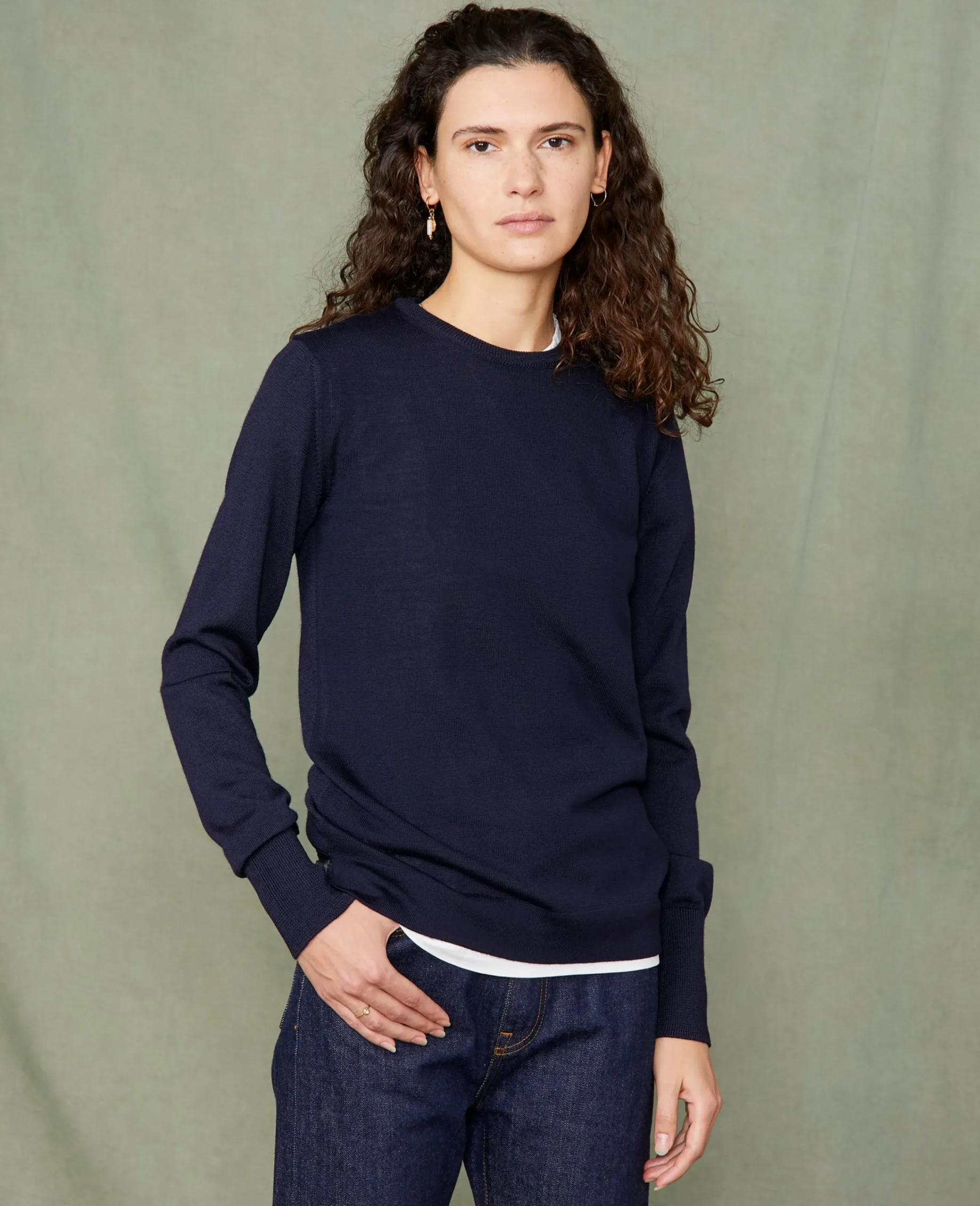 Pull col rond laine merinos italienne