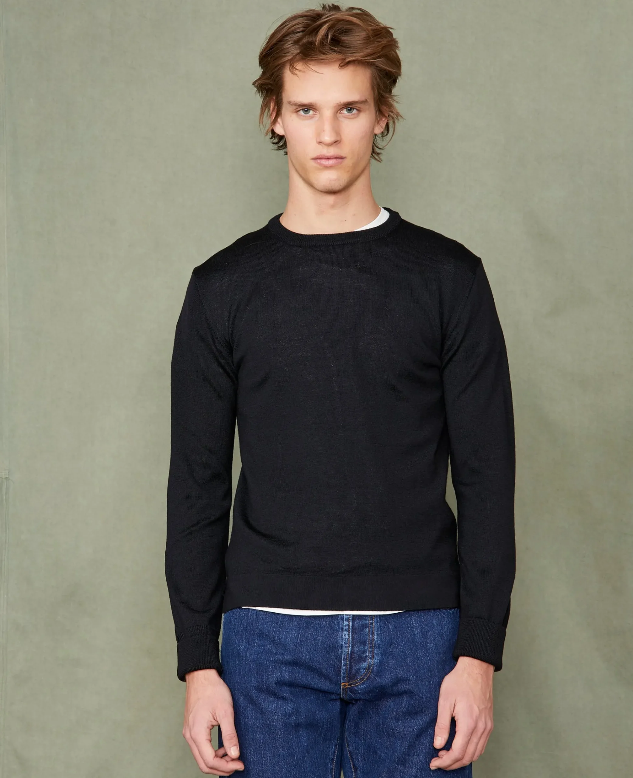 Pull col rond laine mérinos italienne