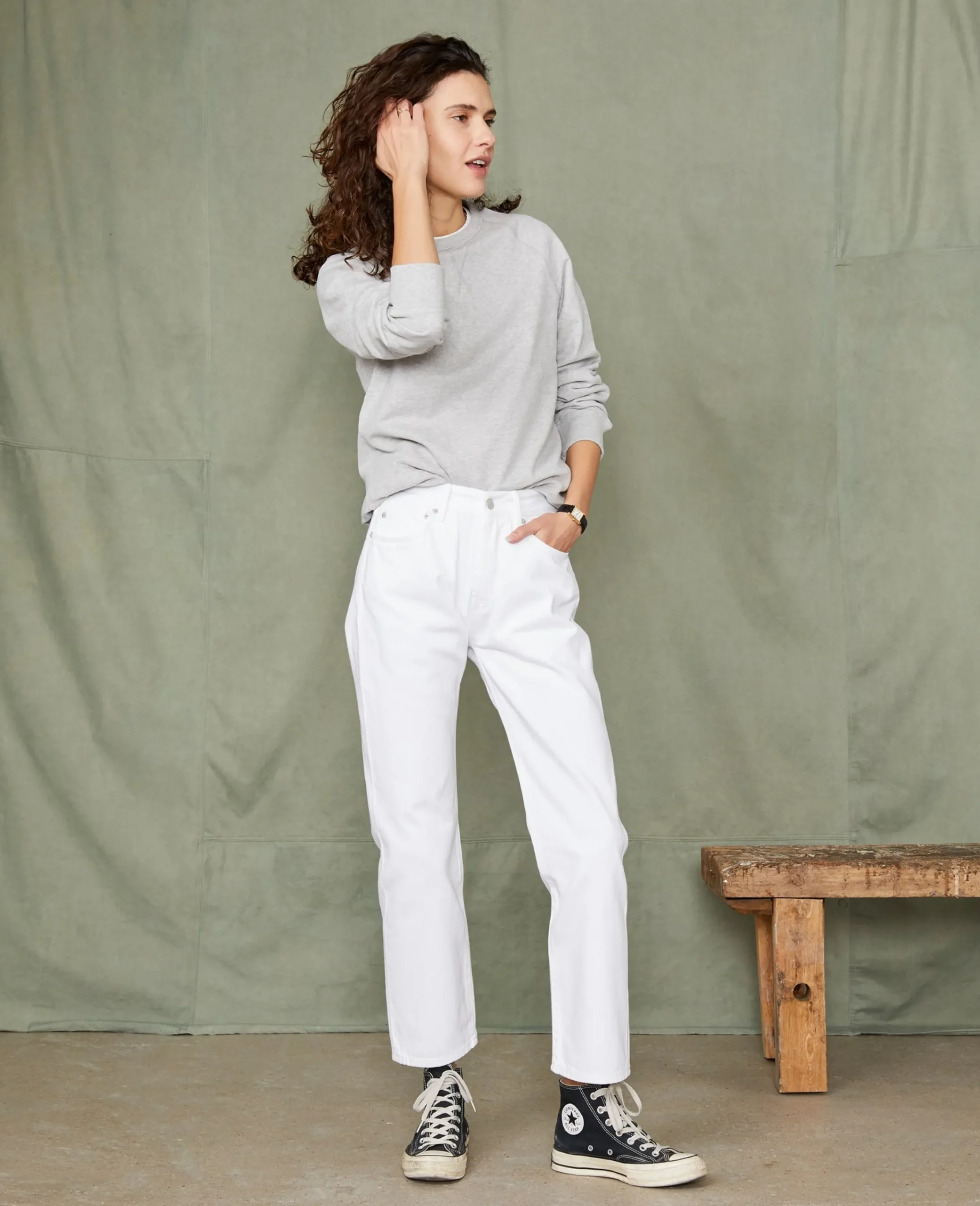 Sweatshirt col rond coton organique