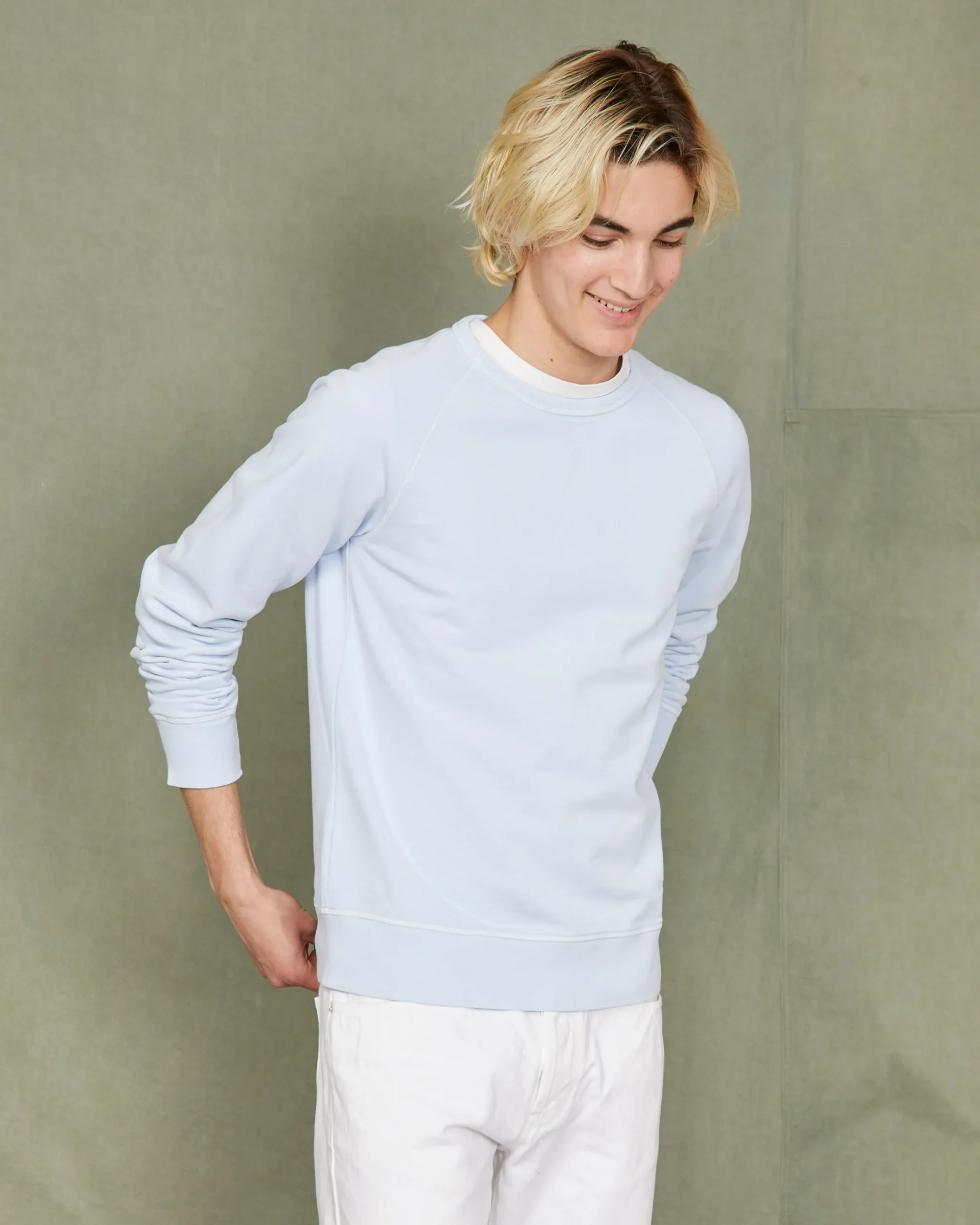 Sweatshirt col rond molleton de coton organique